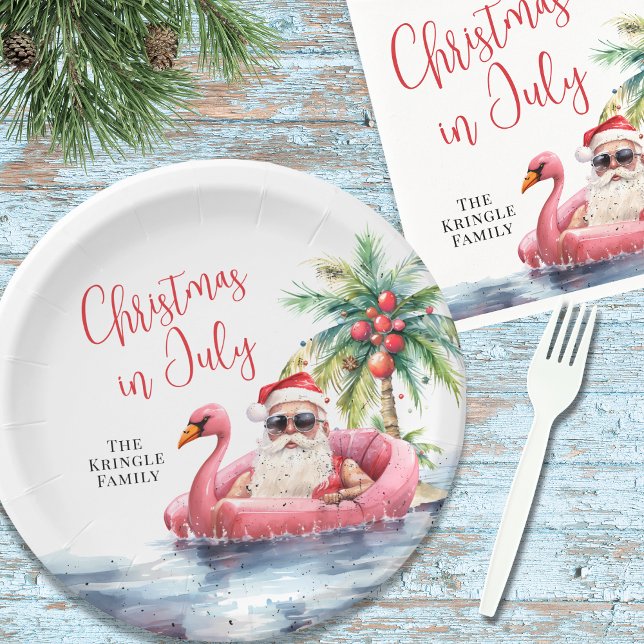 Beach Christmas In July Paper Plate (Beach Christmas In July Paper Plates)
