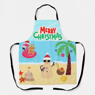 Beach Christmas Party Apron