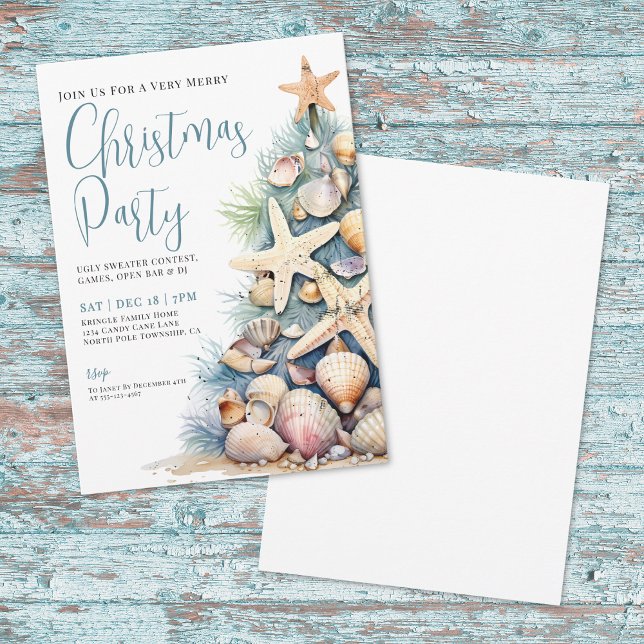 Beach Christmas Party Invitation (Beach Christmas Party Invitation)
