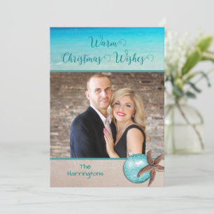 Beach Christmas Photo Card Starfish n Ornament