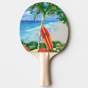 Beach Christmas Ping Pong Paddle