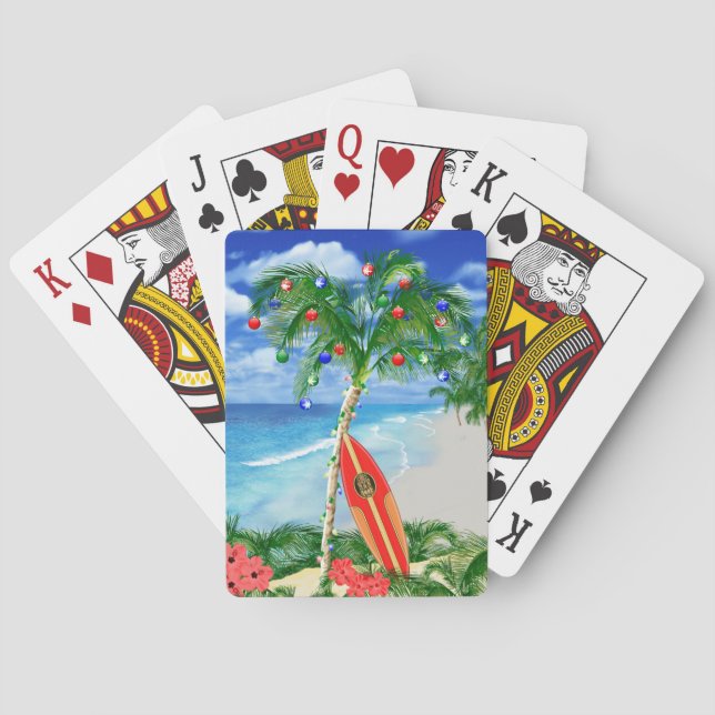 Beach Christmas Playing Cards (Back)