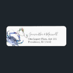 Beach Christmas Return Address Labels<br><div class="desc">These beach Christmas return address labels features a blue crab with holiday lights. Use the template fields to add your personalised text. Perfect for seaside holiday mailings. To see more unique beach themed designs by Victoria Grigaliunas visit DoTellABelle on Zazzle.</div>