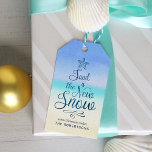 Beach Christmas Sand Is The New Snow<br><div class="desc">This coastal themed Christmas gift tag features a tree-shaped script phrase- “Sand is the New Snow, ” on an abstract beach background, the perfect finishing touch to your beach or nautical themed holiday gifts. Please visit the collection for more coastal Christmas products, and feel free to contact me on Zazzle...</div>