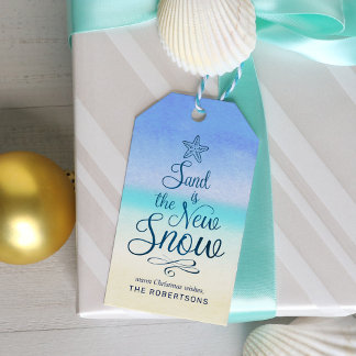 Beach Christmas Sand Is The New Snow Gift Tags