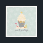 Beach Christmas Sand Pail Napkin<br><div class="desc">Bring the warmth and charm of a coastal Christmas to your holiday greetings with our Beachy Sand Pail Paper Napkin! Perfect for beach lovers and those who cherish the sea. The front of the card showcases a delightful illustration of a sand pail filled with sand shaped into a Christmas tree....</div>