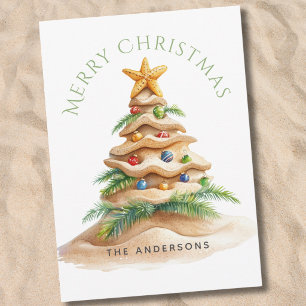Beach Christmas Tree Holiday Card