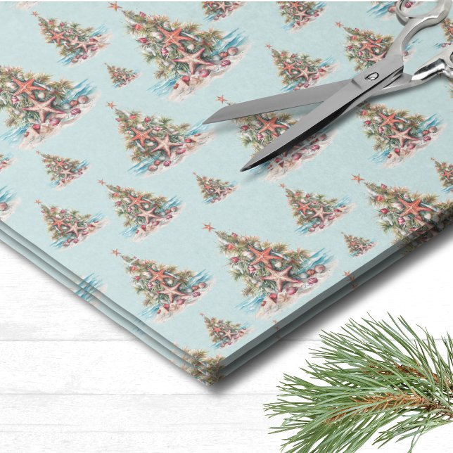 Beach Christmas Tree Pattern Tissue Paper (Beach Christmas Tree Pattern Tissue Paper)