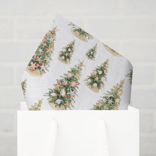 Beach Christmas Trees Tissue Paper (Gift Bag)