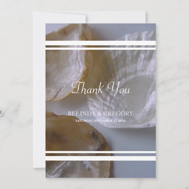 Beach Clams Wedding Thank You Card (Back)