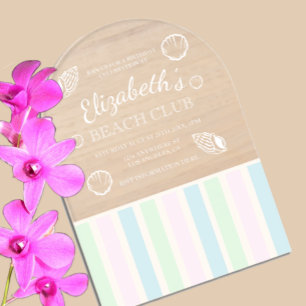 Beach Club Birthday Acrylic Invitations