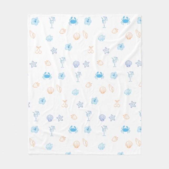 Beach Club Birthday Fleece Blanket (Front)