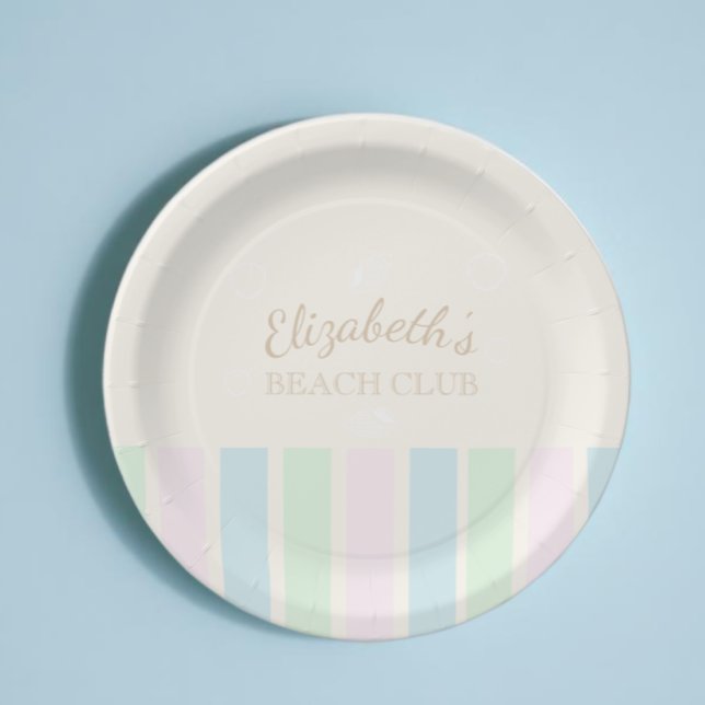 Beach Club Birthday Paper Plate (Creator Uploaded)