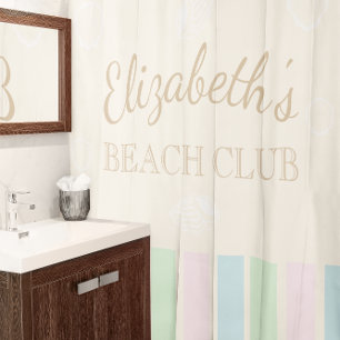 Beach Club Birthday Shower Curtain