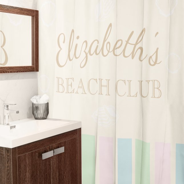 Beach Club Birthday Shower Curtain (Creator Uploaded)