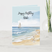 Beach Coast Ocean Boat Anchor Birthday