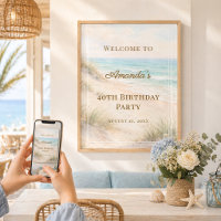 Beach coastal Birthday Party Welcome