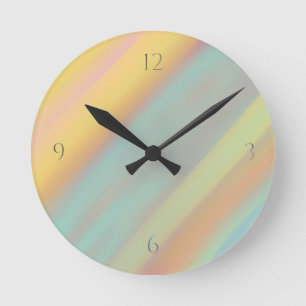 Beach Coastal Blue Green Yellow Colourful Round Clock