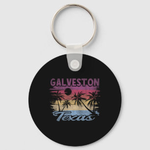 Beach Coastal City Vacation Souvenir Galveston Key Ring