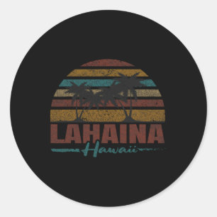 Beach Coastal City Vacation Souvenir Lahaina Classic Round Sticker