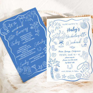 Beach Coastal Cowgirl Bachelorette Hen Weekend Invitation