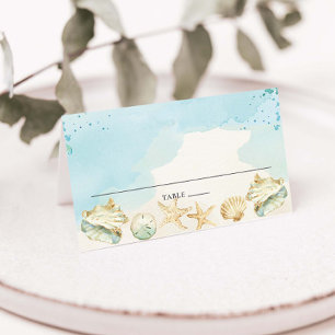 Beach Coastal Destination Wedding Birthday Bridal Place Card