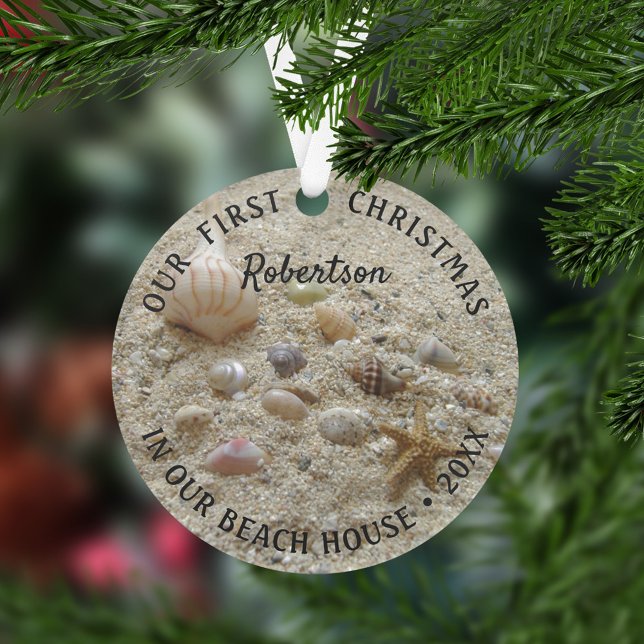 Beach Coastal First Christmas New Home Ornament (Creator Uploaded)