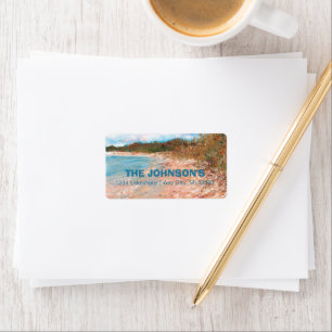 Beach Coastal Michigan Shoreline Custom Label