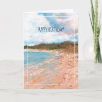 Beach Coastal Michigan Shoreline Happy Birthday 