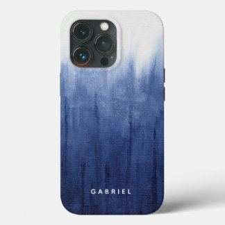 Beach Coastal Modern Blue n White Shibori Tie Dye iPhone 13 Pro Case