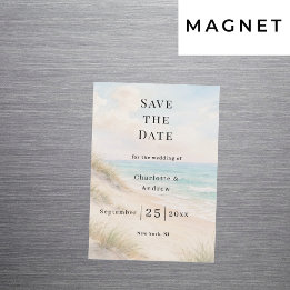 Beach coastal modern wedding Save the Date magnet