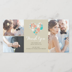 Beach Coastal Nautical Heart Wedding Thank You