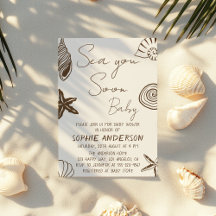 Beach Coastal Neutral Sea You Soon Baby Shower
