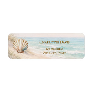 Beach coastal ocean shell return address 