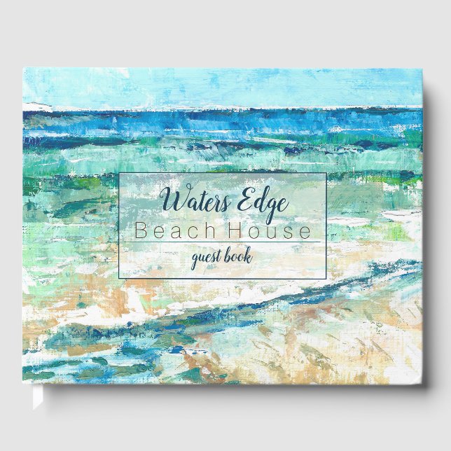 Beach Coastal Painting Vacation Rental Guest Book (Front)