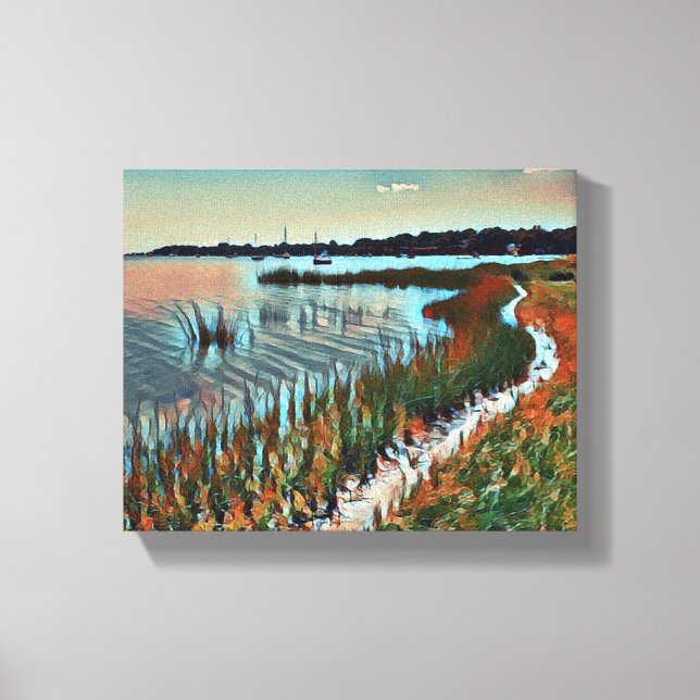 Beach Coastal Pathway Stretched Canvas Print (Front)