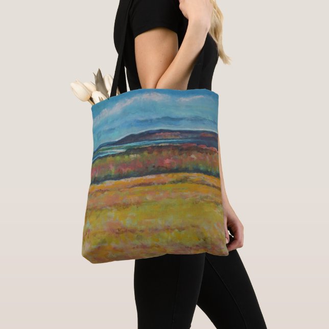 Beach & Coastal Sand Dunes Painting | Tote Bag (Close Up)