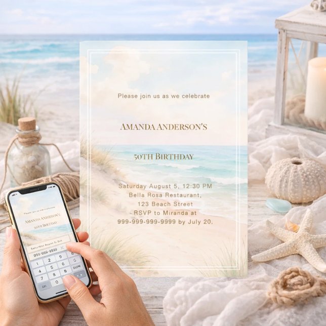 Beach coastal summer birthday invitation (Creator Uploaded)