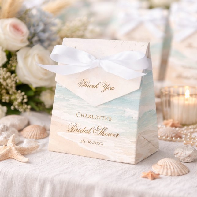 Beach coastal summer bridal shower favour box (Creator Uploaded)