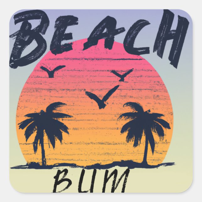 Beach/coastal/tropical/Hawaiian Square Sticker (Front)