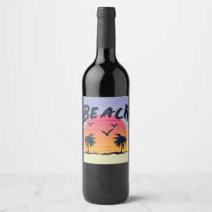 Beach/coastal/tropical/Hawaiian Wine Label