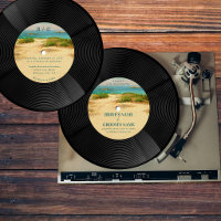 Beach Coastal Vinyl Music Record Wedding