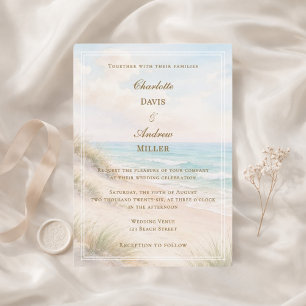Beach coastal wedding invitation
