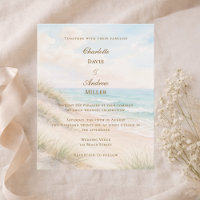 Beach coastal wedding invitation
