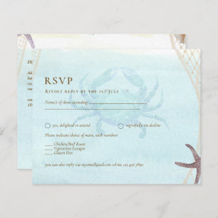 Beach Coastal Wedding Invitation Sand Ocean Life