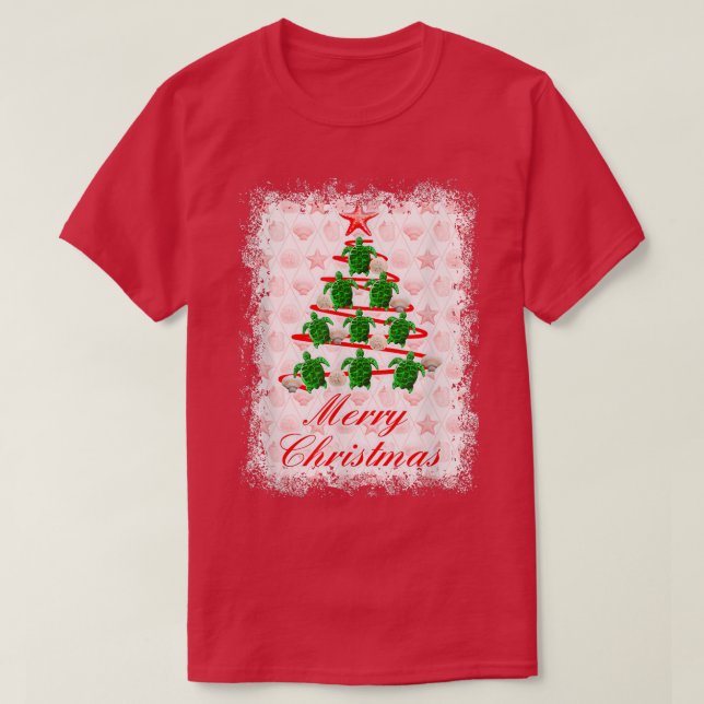 Beach Coastal Xmas Merry Christmas  T-Shirt (Design Front)