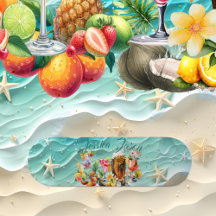 Beach Cocktail Tropical Fruits Ocean Wave Starfish