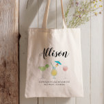 Beach Cocktails Bachelorette Bridesmaid Name Tote Bag<br><div class="desc">Fill this lovely bag with the accessories your girls need for your bachelorette or wedding weekend!</div>