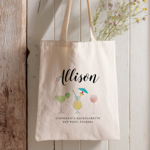 Beach Cocktails Bachelorette Bridesmaid Name Tote Bag
