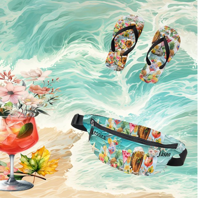 Beach Cocktails Tropical Fruits Bachelorette Party Bum Bags (Beach Cocktails Tropical Fruits Bachelorette Party Fanny Pack)